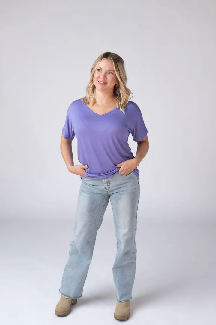 Michelle Mae | Chloe Cozy Tee | Periwinkle Purple