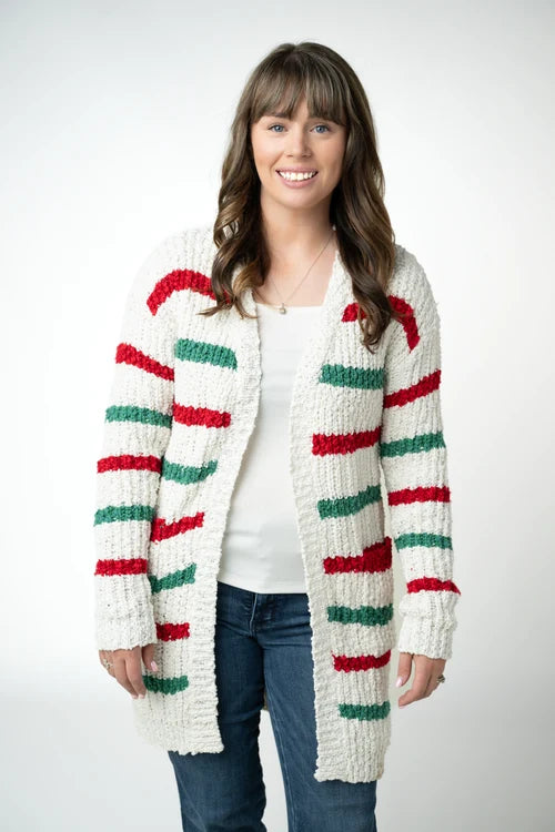 PREORDER  Michelle Mae | Christmas Striped Cardigan