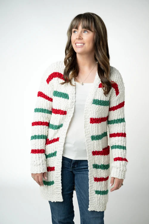 PREORDER  Michelle Mae | Christmas Striped Cardigan