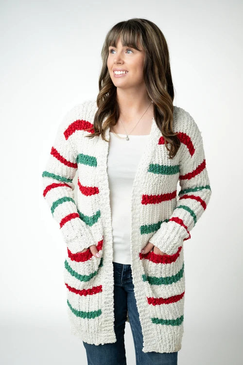 PREORDER  Michelle Mae | Christmas Striped Cardigan