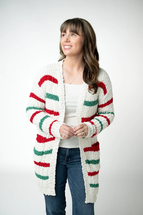 PREORDER  Michelle Mae | Christmas Striped Cardigan