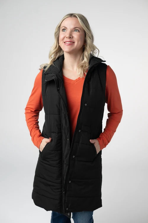 PREORDER  Michelle Mae | Harlow Long Vest | Black