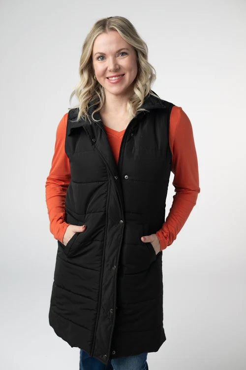 PREORDER  Michelle Mae | Harlow Long Vest | Black