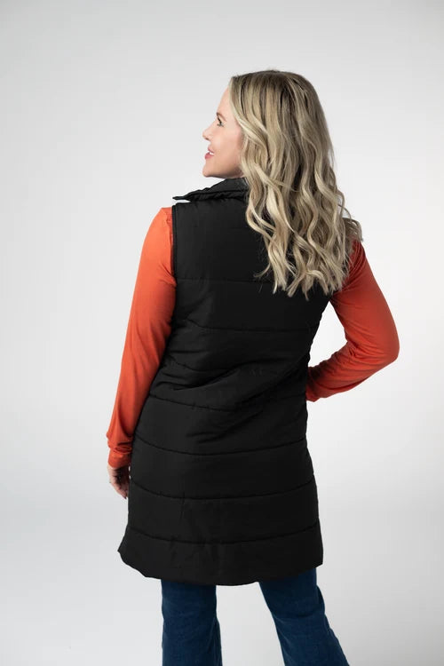 PREORDER  Michelle Mae | Harlow Long Vest | Black