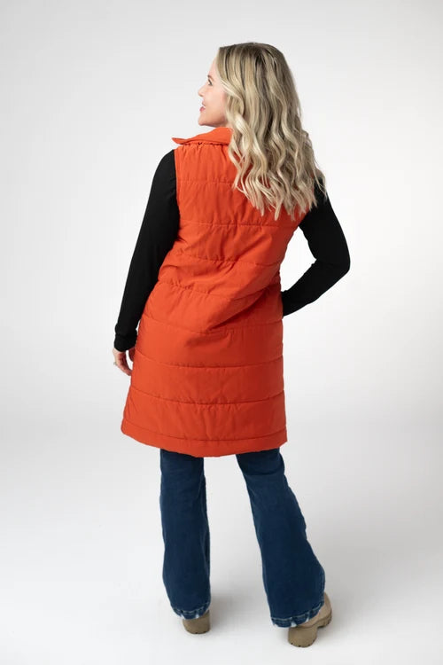 PREORDER  Michelle Mae | Harlow Long Vest | Pumpkin