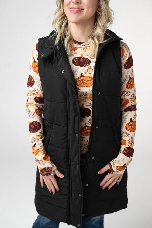 PREORDER  Michelle Mae | Harlow Long Vest | Black