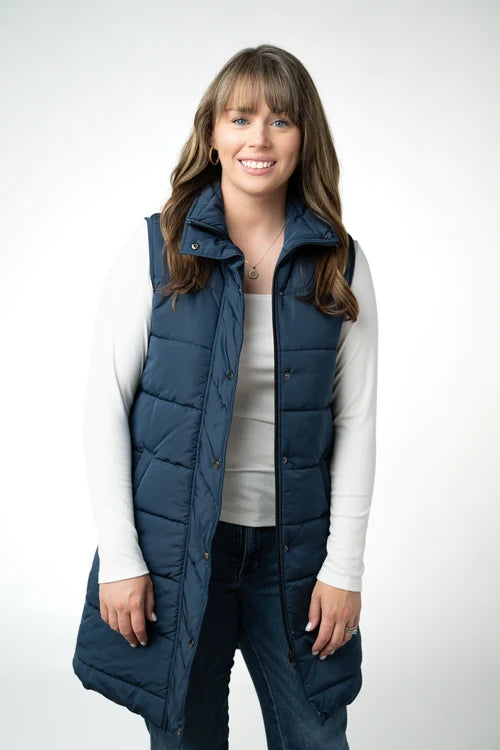 PREORDER  Michelle Mae | Harlow Long Vest | Navy