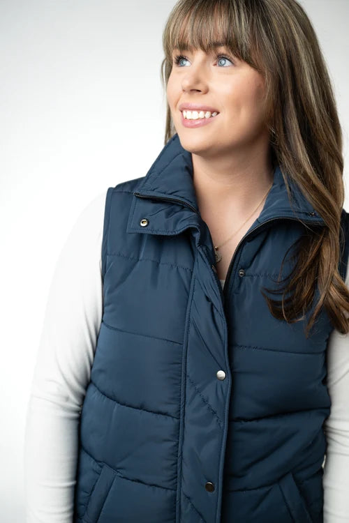 PREORDER  Michelle Mae | Harlow Long Vest | Navy
