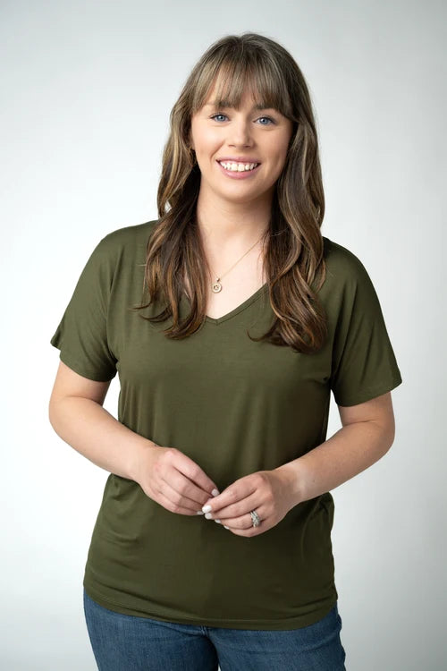 PREORDER  Michelle Mae | Chloe Cozy Tee | Dark Olive