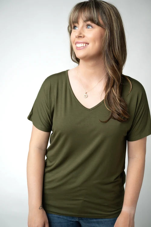 PREORDER  Michelle Mae | Chloe Cozy Tee | Dark Olive