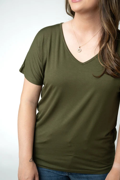 PREORDER  Michelle Mae | Chloe Cozy Tee | Dark Olive