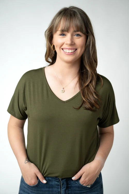 PREORDER  Michelle Mae | Chloe Cozy Tee | Dark Olive