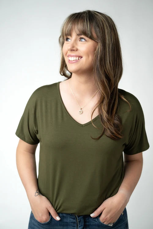 PREORDER  Michelle Mae | Chloe Cozy Tee | Dark Olive