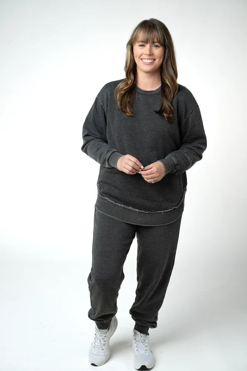 PREORDER  Michelle Mae | Vintage Wash Pullover | Black