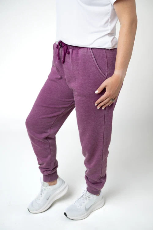 PREORDER  Michelle Mae | Vintage Wash Joggers | Purple