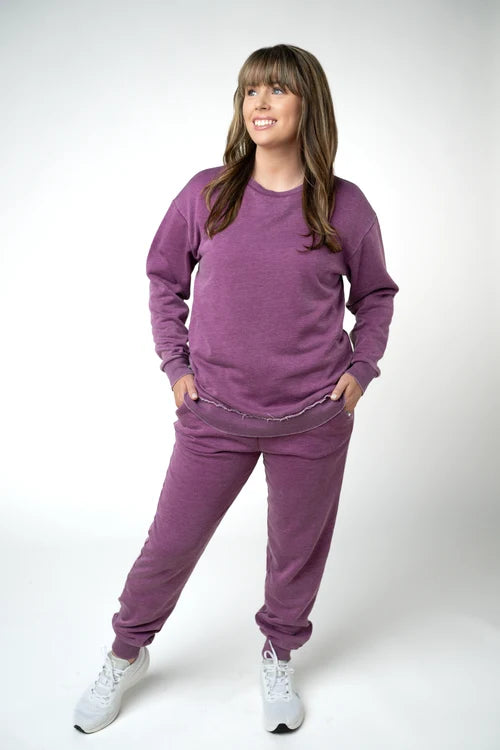 PREORDER  Michelle Mae | Vintage Wash Joggers | Purple