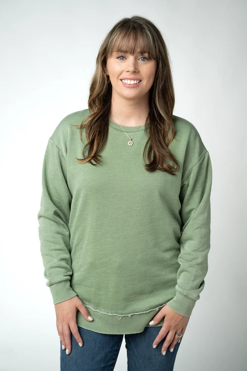 PREORDER  Michelle Mae | Vintage Wash Pullover | Olive