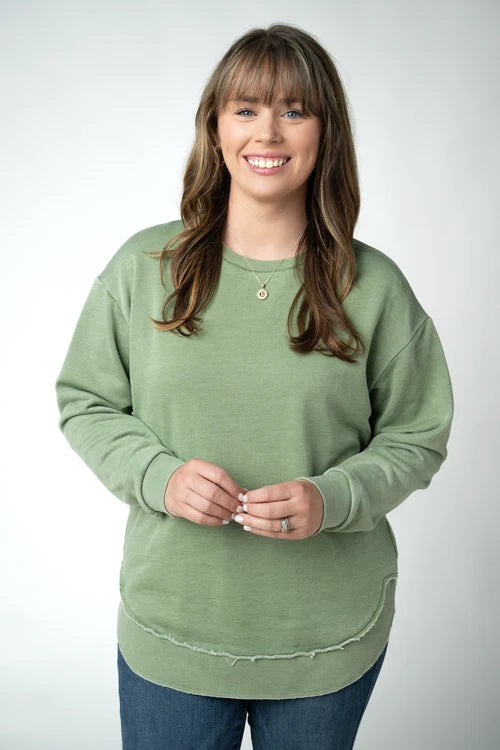 PREORDER  Michelle Mae | Vintage Wash Pullover | Olive