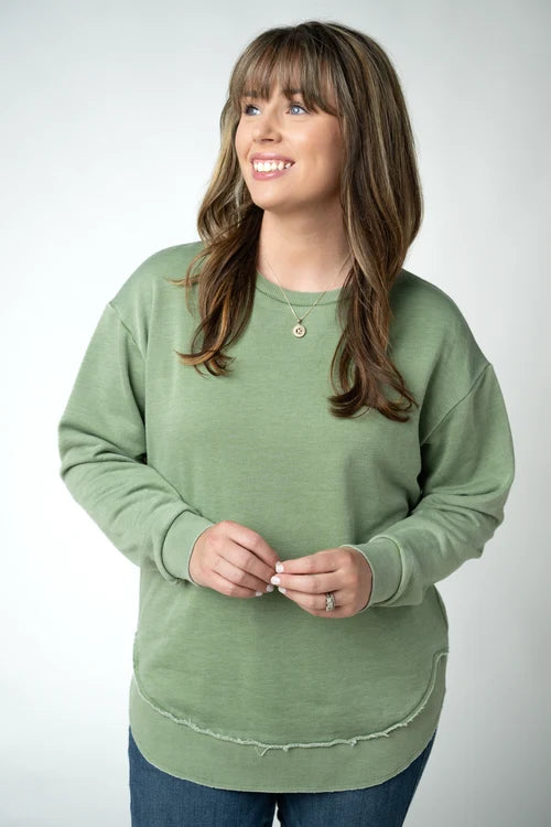 PREORDER  Michelle Mae | Vintage Wash Pullover | Olive