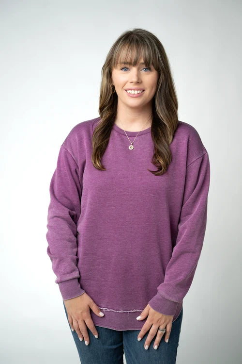 PREORDER  Michelle Mae | Vintage Wash Pullover | Purple