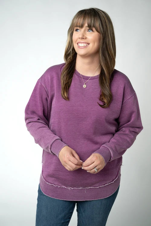 PREORDER  Michelle Mae | Vintage Wash Pullover | Purple