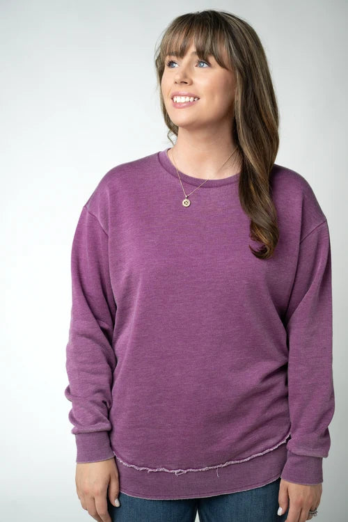 PREORDER  Michelle Mae | Vintage Wash Pullover | Purple