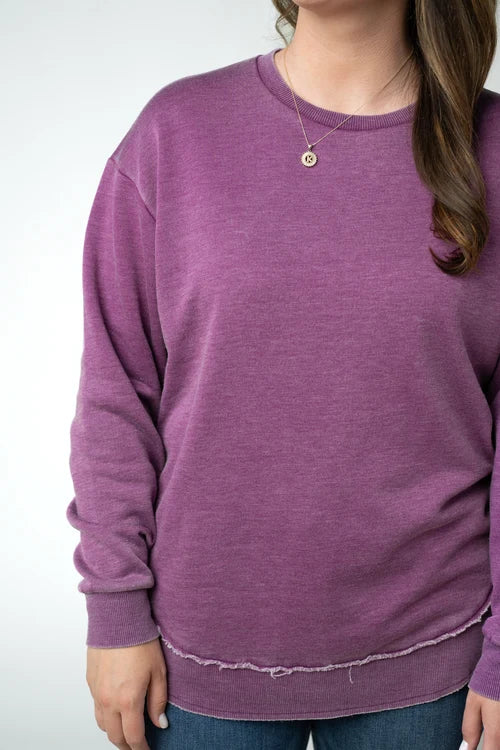 PREORDER  Michelle Mae | Vintage Wash Pullover | Purple