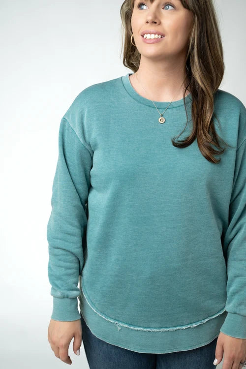 PREORDER  Michelle Mae | Vintage Wash Pullover | Teal