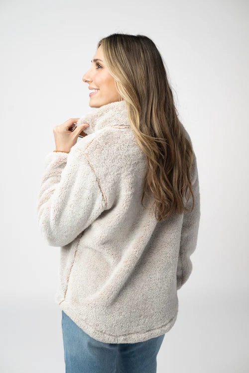 Michelle Mae | Ryan Quarter Zip Sherpa | Camel