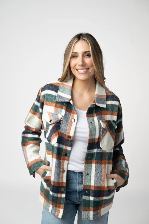 PREORDER  Michelle Mae | Norah Plaid Shacket | Harvest Plaid