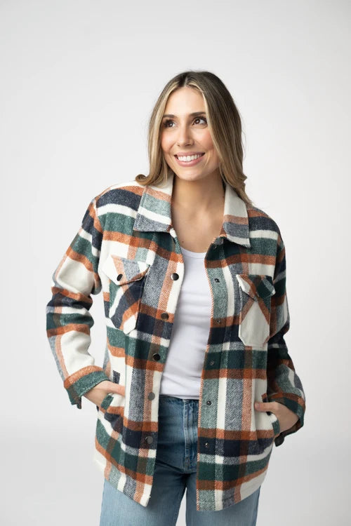 PREORDER  Michelle Mae | Norah Plaid Shacket | Harvest Plaid