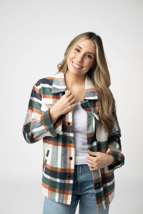 PREORDER  Michelle Mae | Norah Plaid Shacket | Harvest Plaid