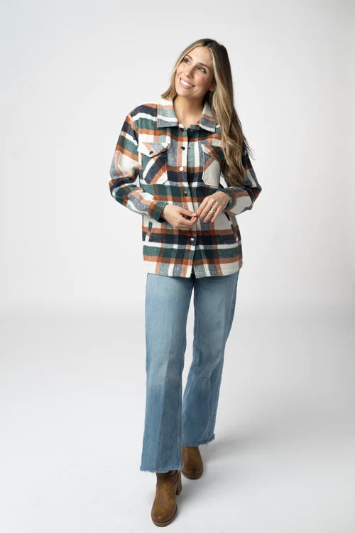 PREORDER  Michelle Mae | Norah Plaid Shacket | Harvest Plaid