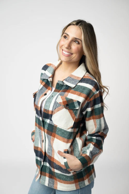 PREORDER  Michelle Mae | Norah Plaid Shacket | Harvest Plaid