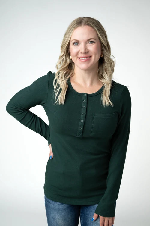 PREORDER  Michelle Mae | Georgia Long Sleeve Tee | Evergreen