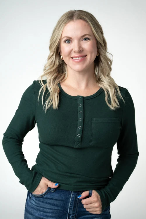 PREORDER  Michelle Mae | Georgia Long Sleeve Tee | Evergreen