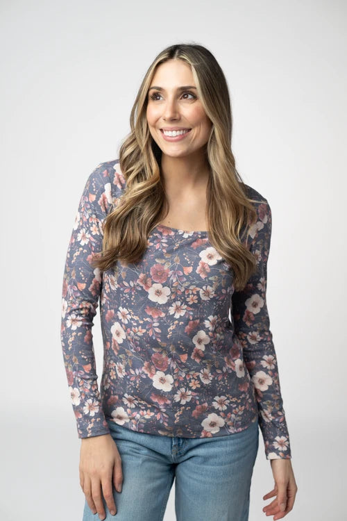 Michelle Mae | Alyssa Long Sleeve Top | Blushwood Floral