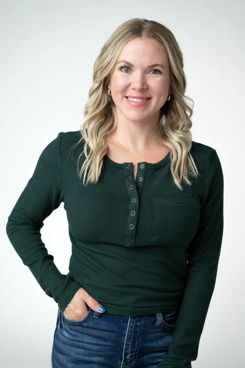 PREORDER  Michelle Mae | Georgia Long Sleeve Tee | Evergreen