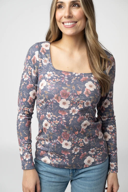 Michelle Mae | Alyssa Long Sleeve Top | Blushwood Floral