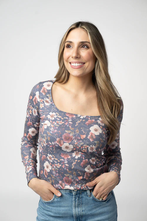 Michelle Mae | Alyssa Long Sleeve Top | Blushwood Floral