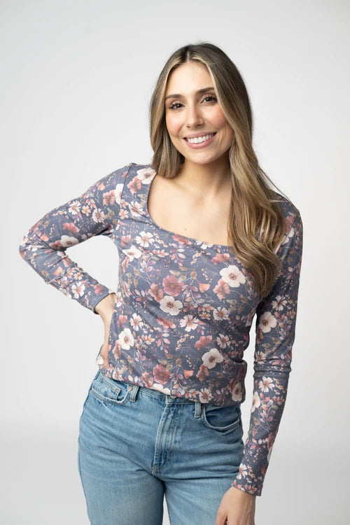 Michelle Mae | Alyssa Long Sleeve Top | Blushwood Floral