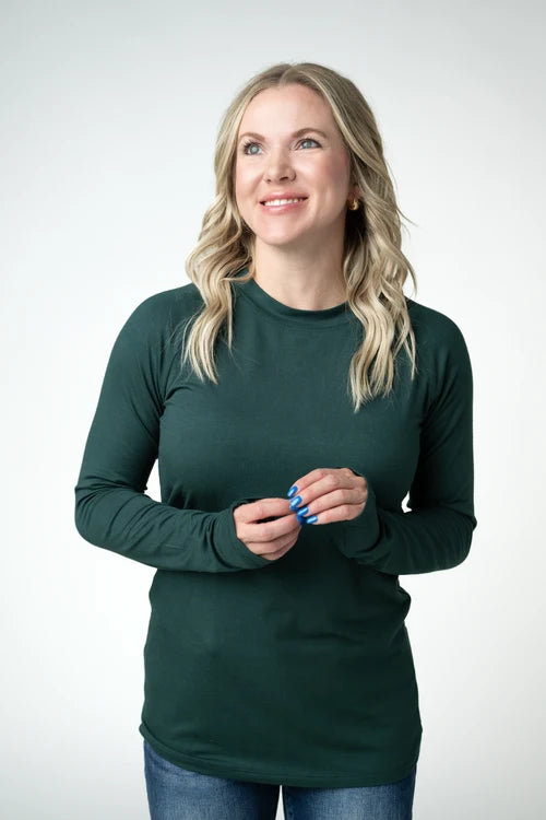 PREORDER  Michelle Mae | Blair Long Sleeve Top | Evergreen