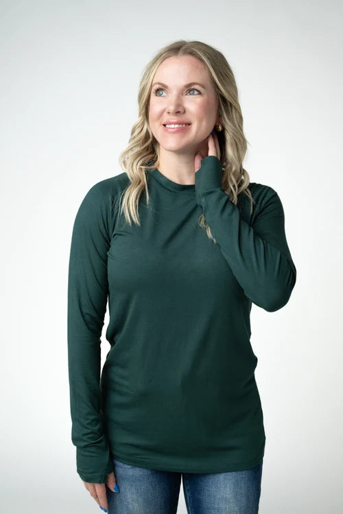 PREORDER  Michelle Mae | Blair Long Sleeve Top | Evergreen
