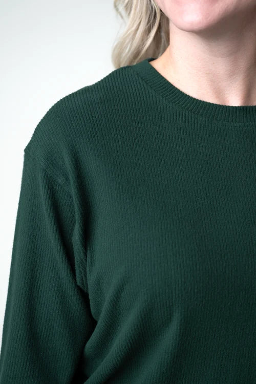 PREORDER  Michelle Mae | Corrine Ribbed Pullover | Evergreen