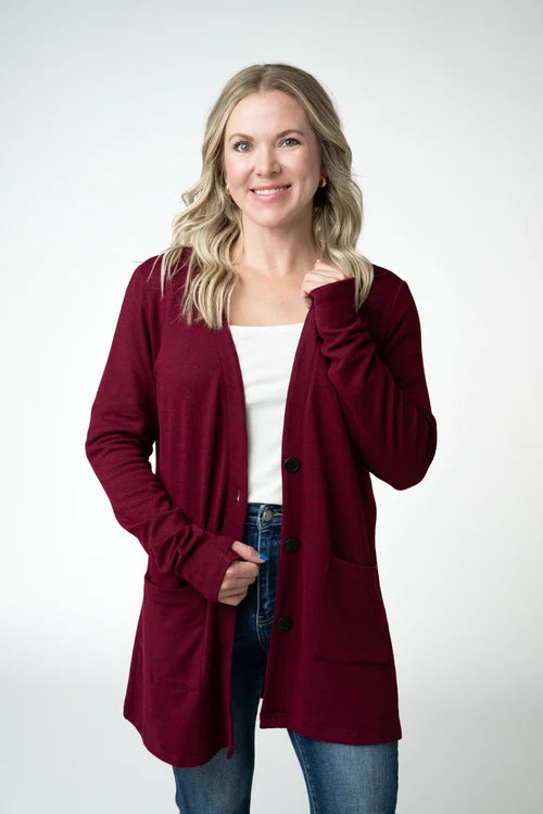 PREORDER  Michelle Mae | Cori Cardigan | Cranberry