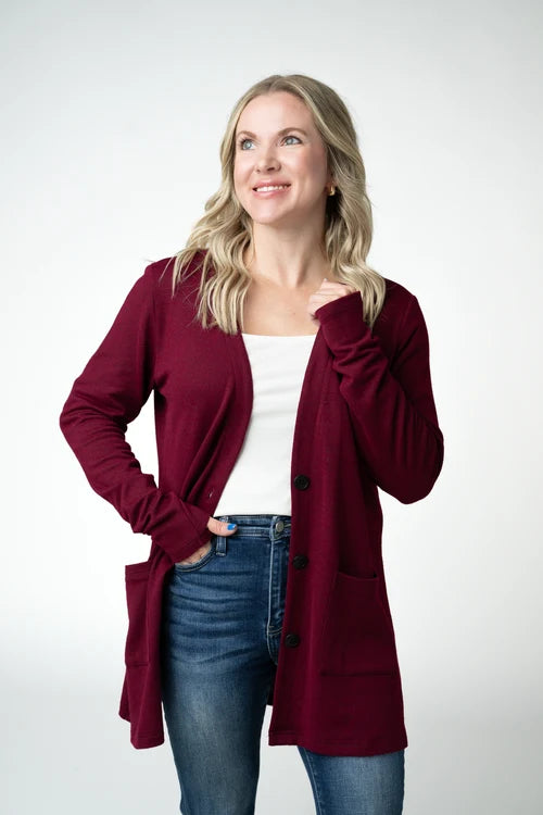 PREORDER  Michelle Mae | Cori Cardigan | Cranberry