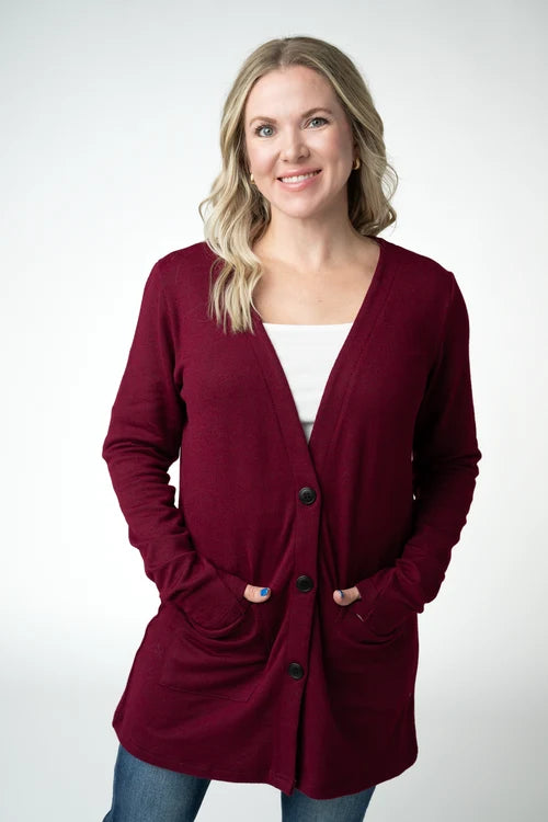 PREORDER  Michelle Mae | Cori Cardigan | Cranberry