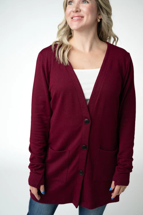 PREORDER  Michelle Mae | Cori Cardigan | Cranberry