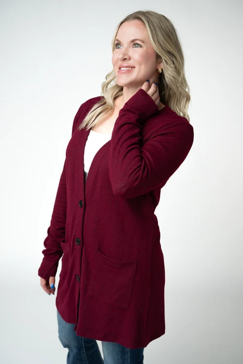 PREORDER  Michelle Mae | Cori Cardigan | Cranberry