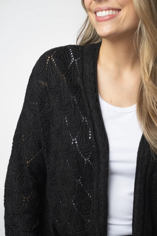 PREORDER MIchelle Mae | Open Knit Cardigan | Black